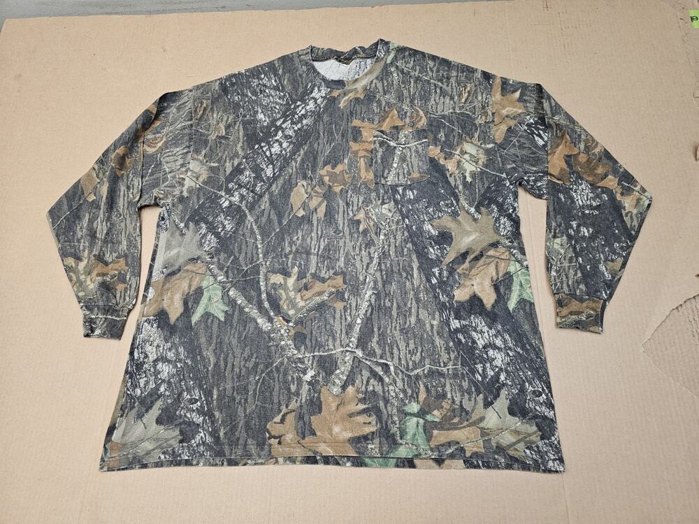 VTG Mossy Oak Break Up Camo Long Sleeve Tee T-Shirt Realtree 90s Y2K Adult 3XL